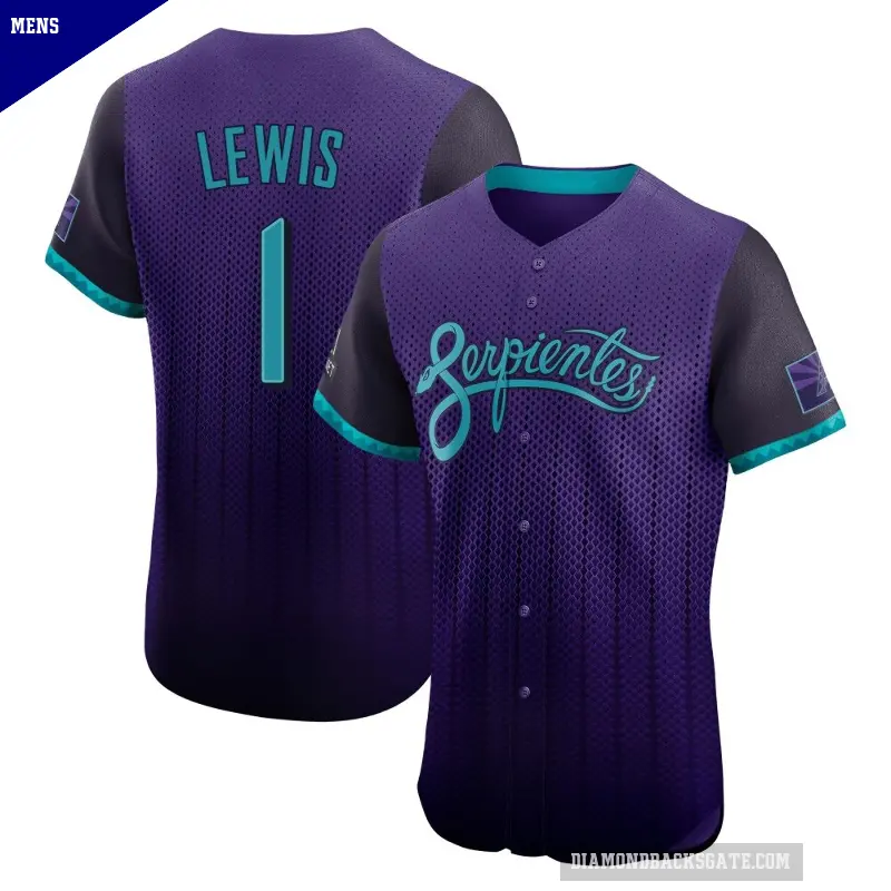 Men's No.1 Kyle Lewis Arizona Diamondbacks Purple Elite 2025 City Connect Jersey