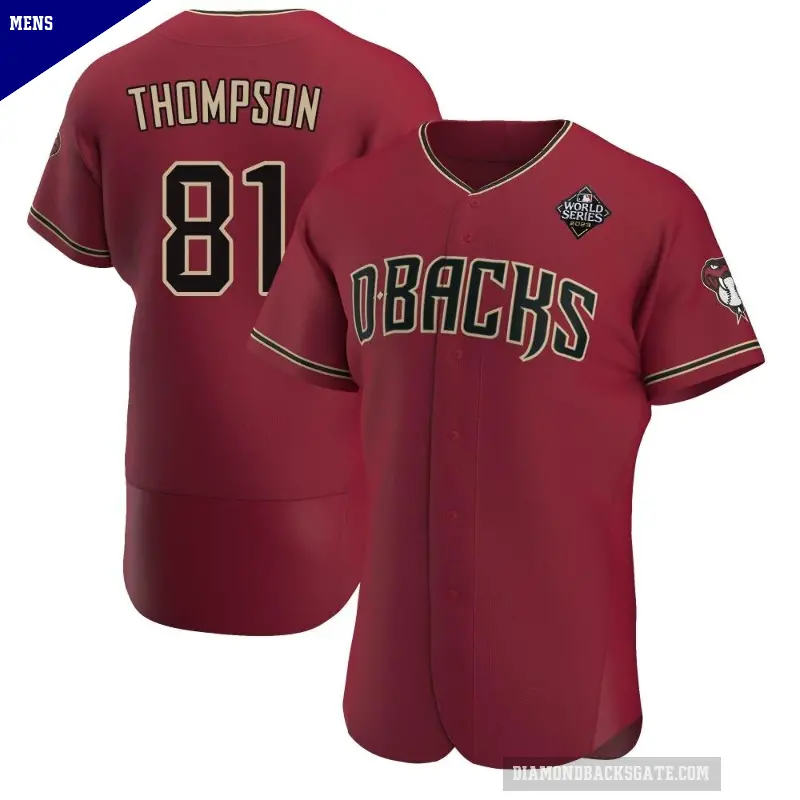 Men's No.81 Ryan Thompson Arizona Diamondbacks Authentic Crimson Alternate 2023 World Series Jersey