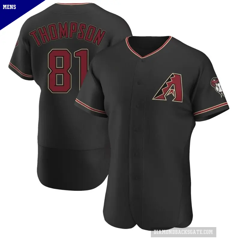 Men's No.81 Ryan Thompson Arizona Diamondbacks Black Authentic Alternate Jersey