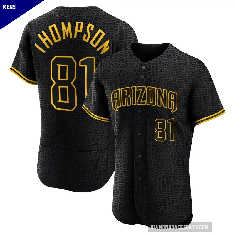 Men's No.81 Ryan Thompson Arizona Diamondbacks Black Authentic Snake Skin City Jersey