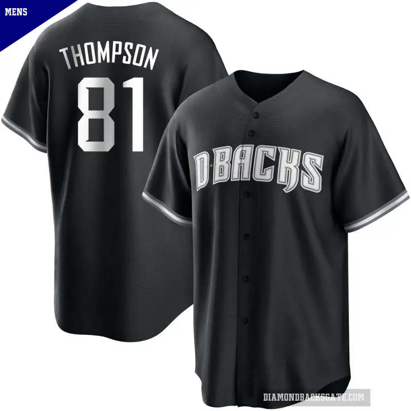 Men's No.81 Ryan Thompson Arizona Diamondbacks Black/White Replica Jersey