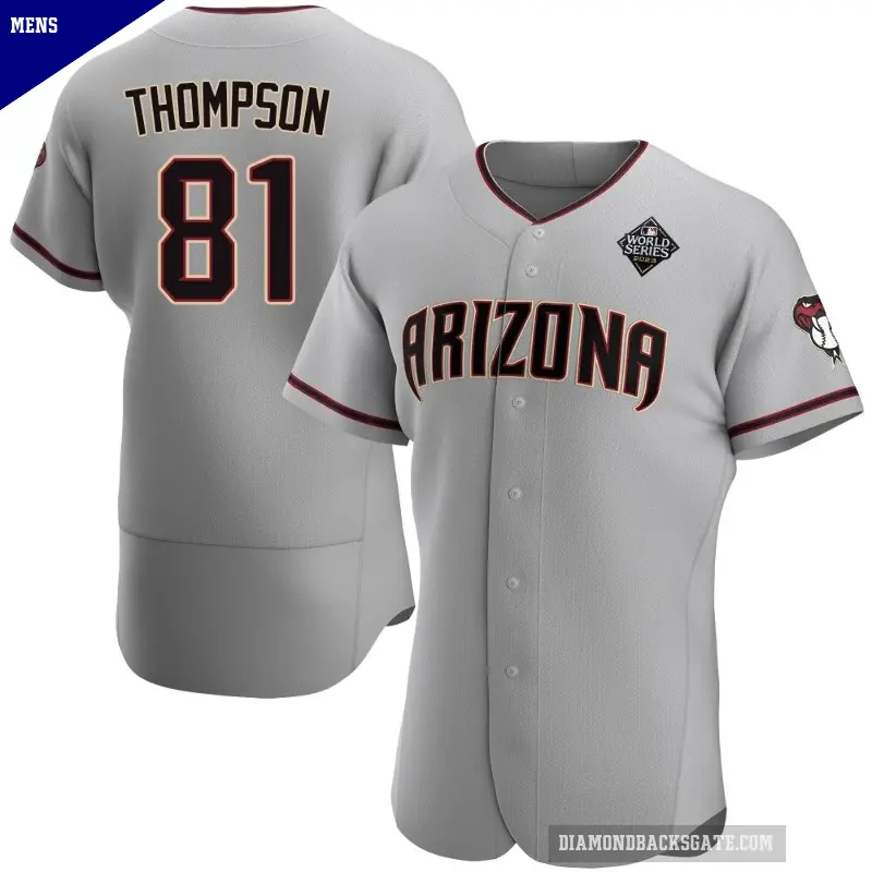 Men's No.81 Ryan Thompson Arizona Diamondbacks Gray Authentic Road 2023 World Series Jersey
