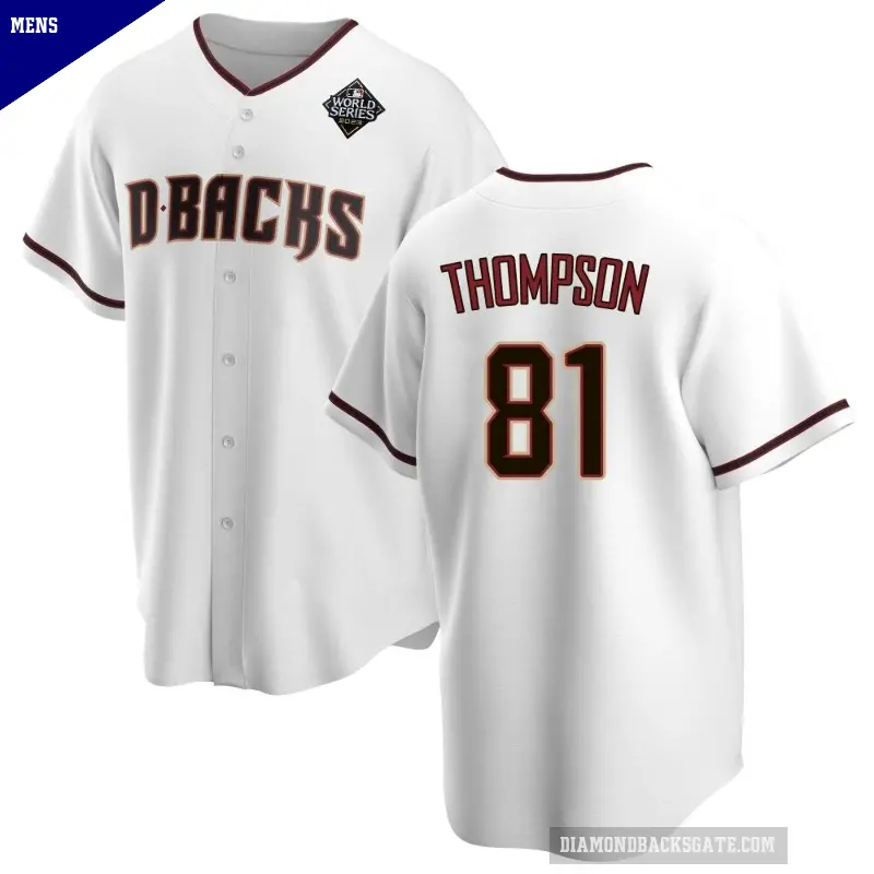 Men's No.81 Ryan Thompson Arizona Diamondbacks White Replica Home 2023 World Series Jersey