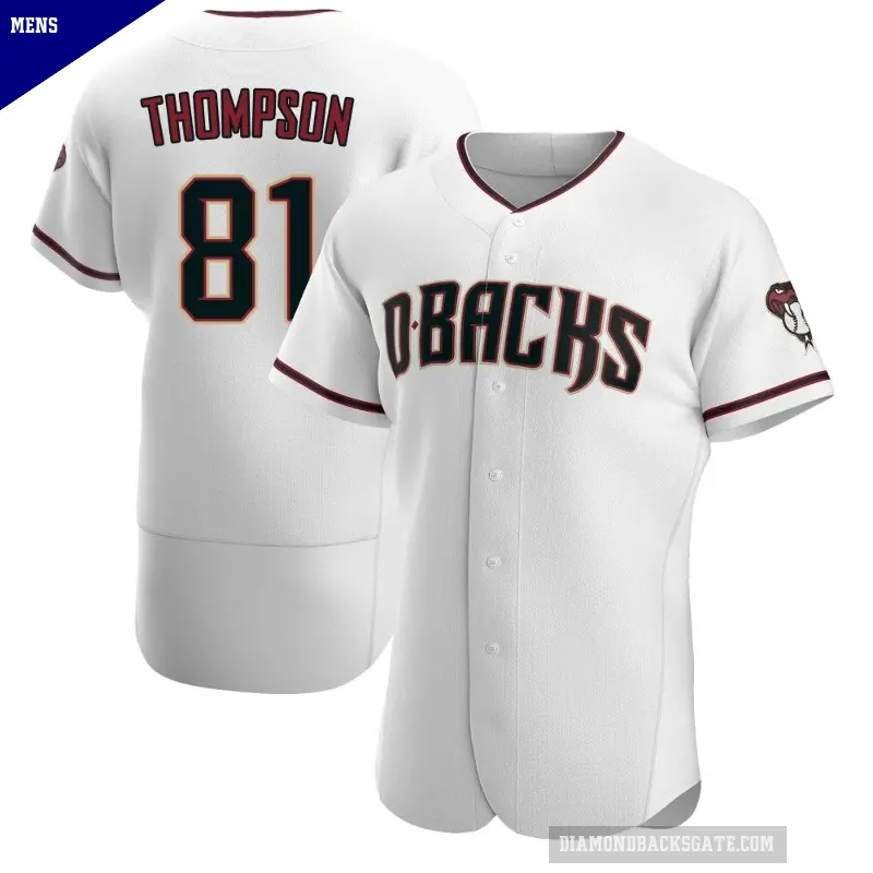 Men's No.81 Ryan Thompson Arizona Diamondbacks White/Crimson Authentic Home Jersey
