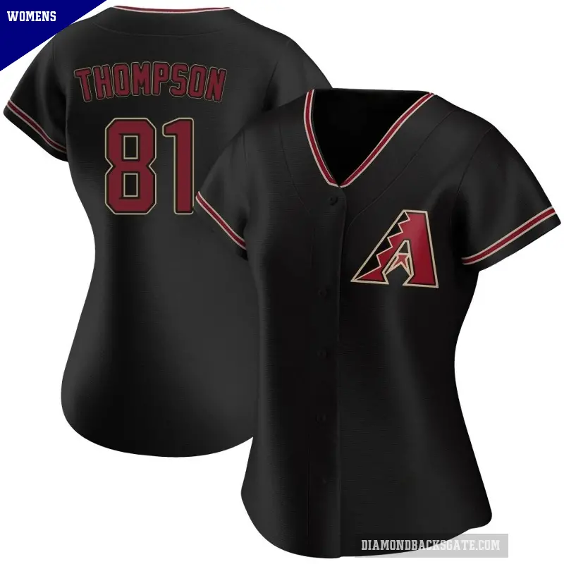 Women's No.81 Ryan Thompson Arizona Diamondbacks Black Replica Alternate Jersey