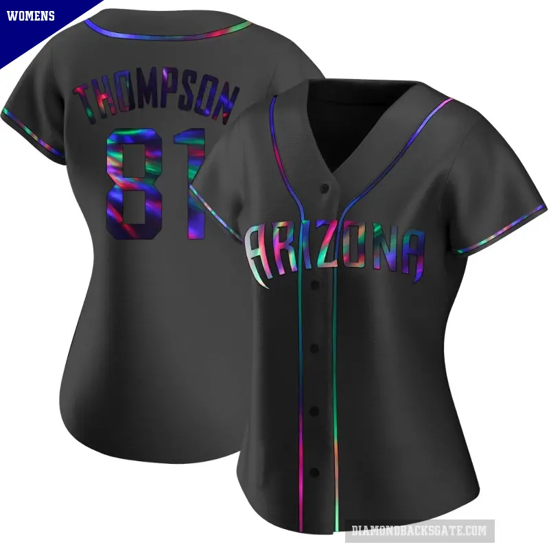 Women's No.81 Ryan Thompson Arizona Diamondbacks Black Replica Holographic Alternate Jersey