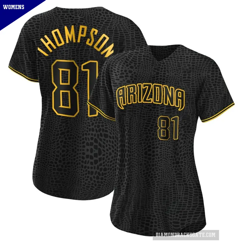 Women's No.81 Ryan Thompson Arizona Diamondbacks Black Replica Snake Skin City Jersey