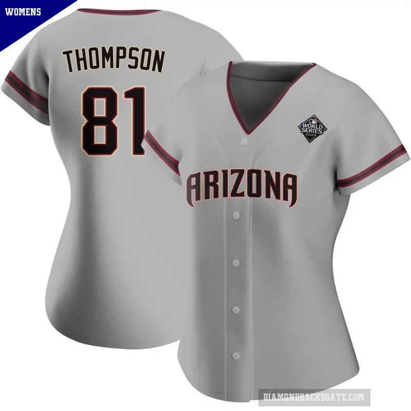 Women's No.81 Ryan Thompson Arizona Diamondbacks Gray Replica Road 2023 World Series Jersey
