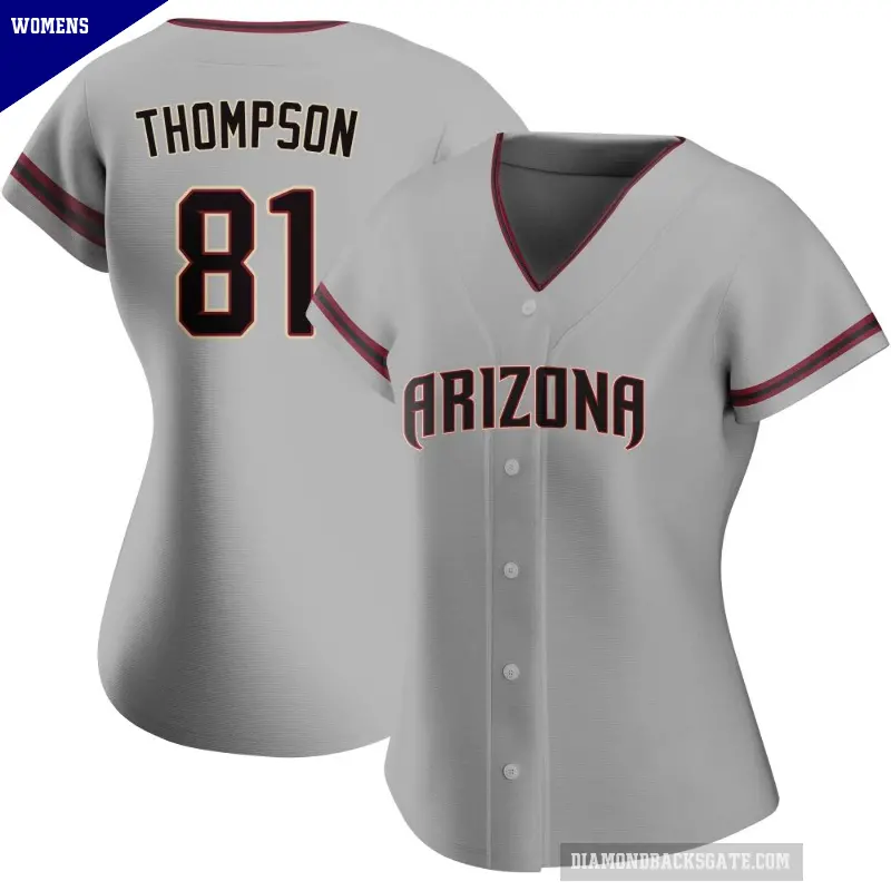 Women's No.81 Ryan Thompson Arizona Diamondbacks Gray Replica Road Jersey