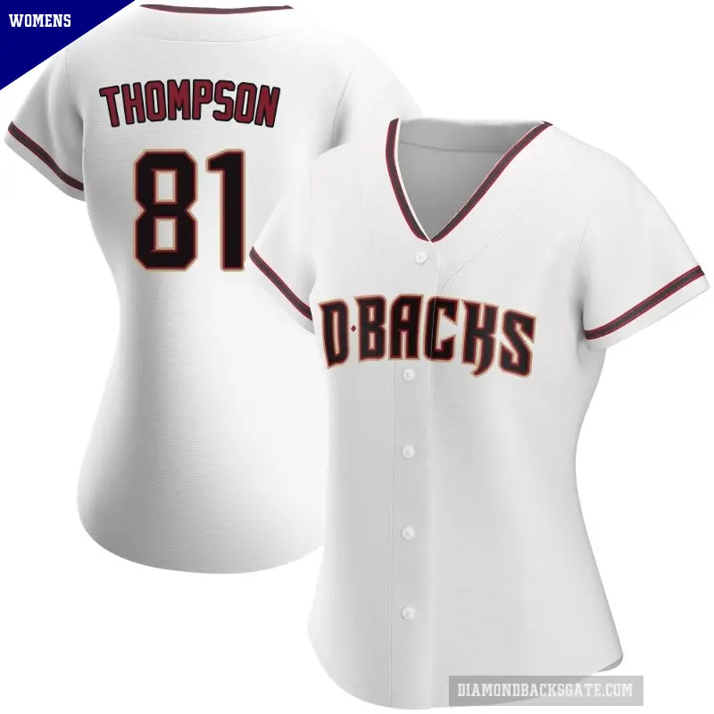 Women's No.81 Ryan Thompson Arizona Diamondbacks White Authentic Home Jersey