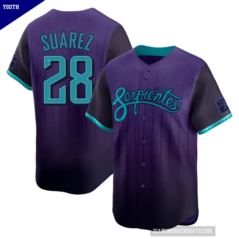 Youth No.28 Eugenio Suarez Arizona Diamondbacks Purple Limited 2025 City Connect Jersey