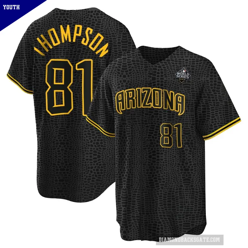 Youth No.81 Ryan Thompson Arizona Diamondbacks Black Replica Snake Skin City 2023 World Series Jersey