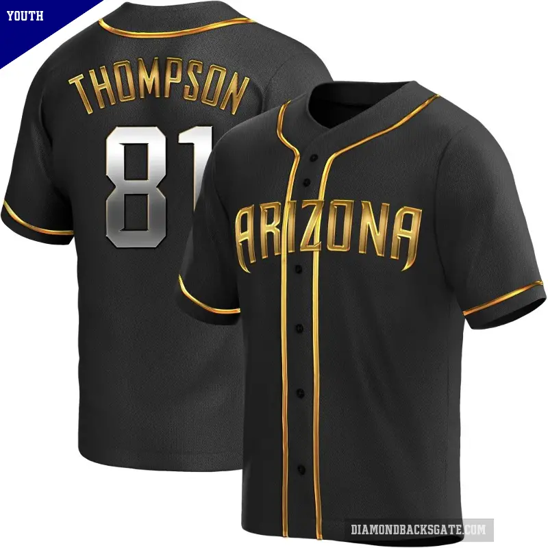 Youth No.81 Ryan Thompson Arizona Diamondbacks Gold Replica Black en Alternate Jersey